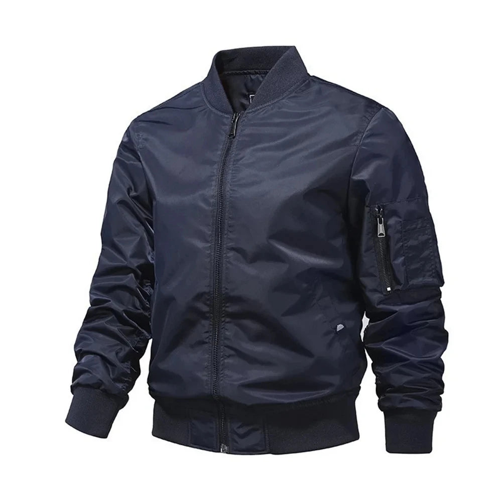 Blouson aviateur de couleur unie pour hommes, veste de Baseball aviateur à la mode, vêtements d'extérieur, printemps-automne, Ropa Hombre, S-5XL