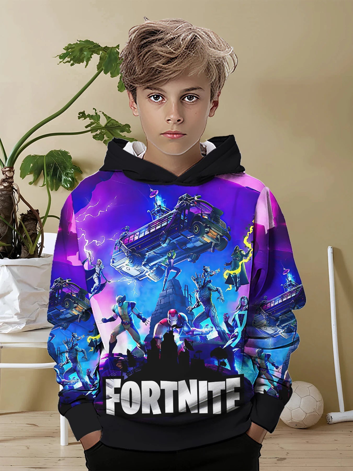 For-Popular-Games-F-Fortnites-3D Imprimer Toutes Les Saisons Enfants Sweat-Shirt Décontracté Cool Hauts Pullover Vêtements Unisexe Garçon Fille Sweats À Capuche