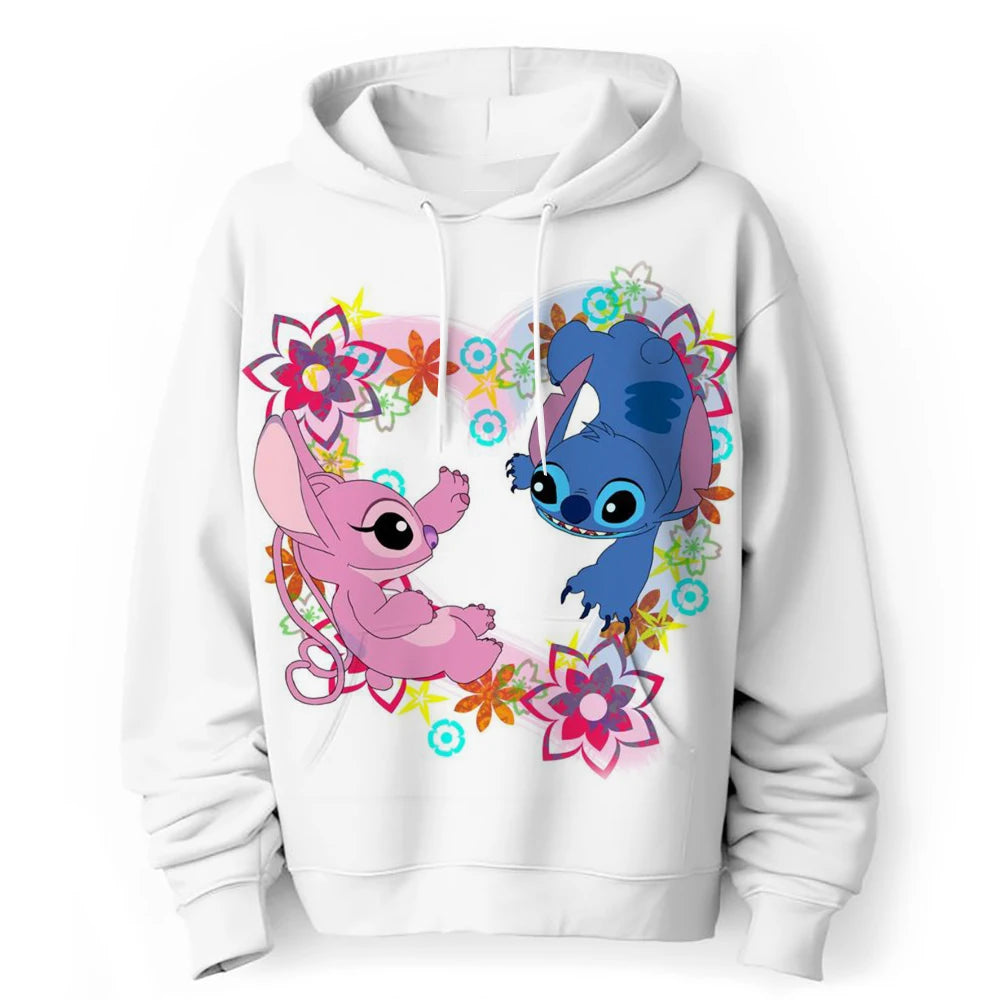 Kawaii Lilo Stitch 4-14 ans enfants Anime sweat garçons filles belle point sweats à capuche garçons vêtements imprimer dessin animé graphique enfants