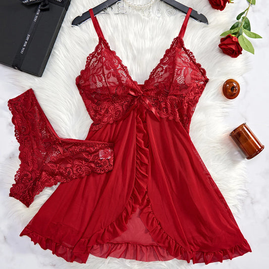 Transparent Rouge Sexy Lingerie Sous-Vêtements Pour Femmes