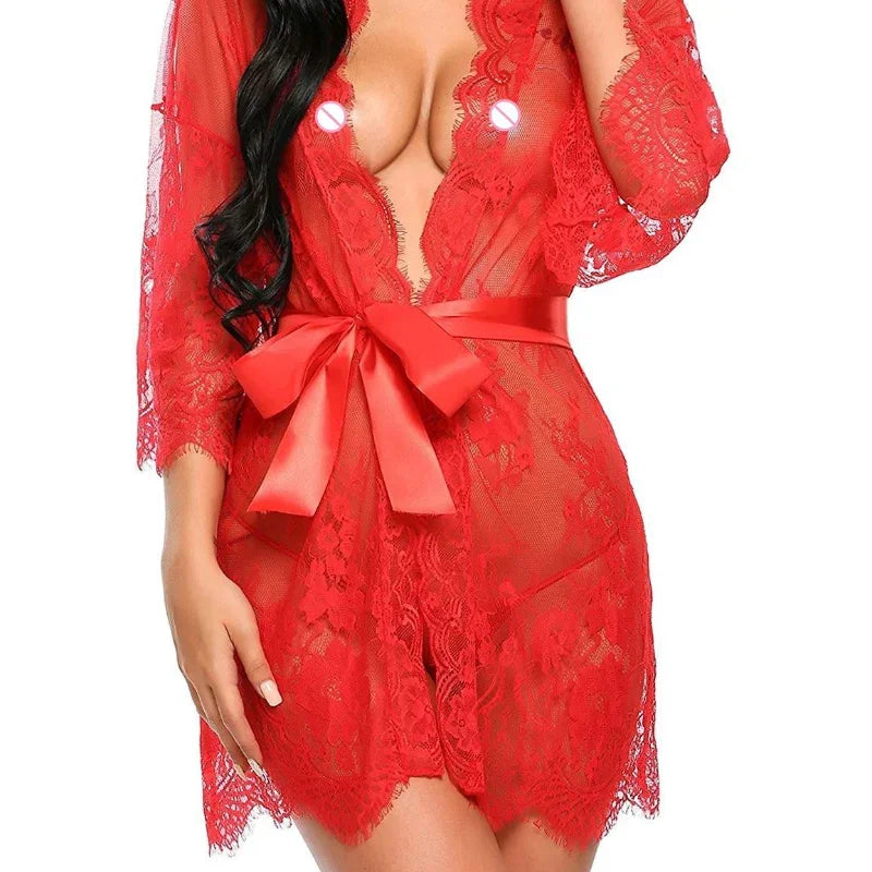 Vêtements de nuit femmes Lingerie Sexy dentelle bretelles chemise de nuit pyjamas nuisette robe de nuit chemise de nuit