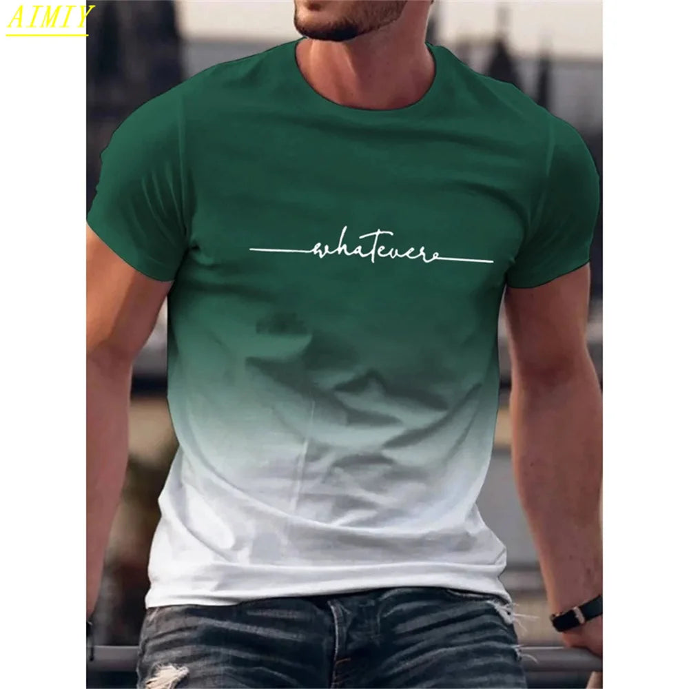 Mode D'été 3D Rayure Lettre Impression homme T-shirt Hip Hop Tendance Harajuku Streetwear Décontracté O-cou Surdimensionné T-shirts Hommes Hauts