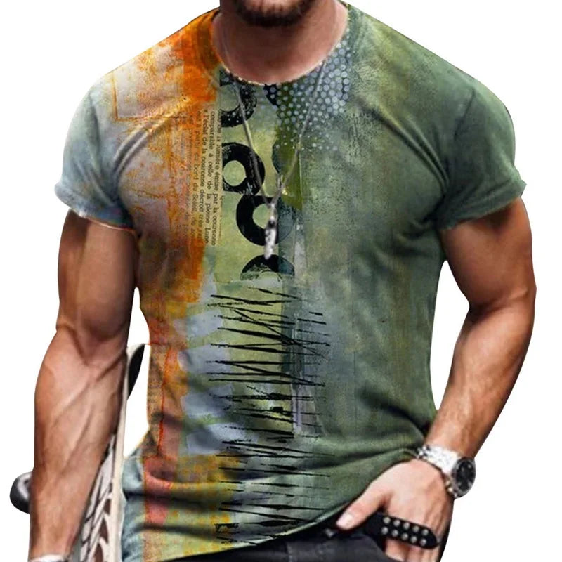 T-shirt col rond pour hommes, Streetwear, Cool, surdimensionné, imprimé drapeau américain, été, 2023