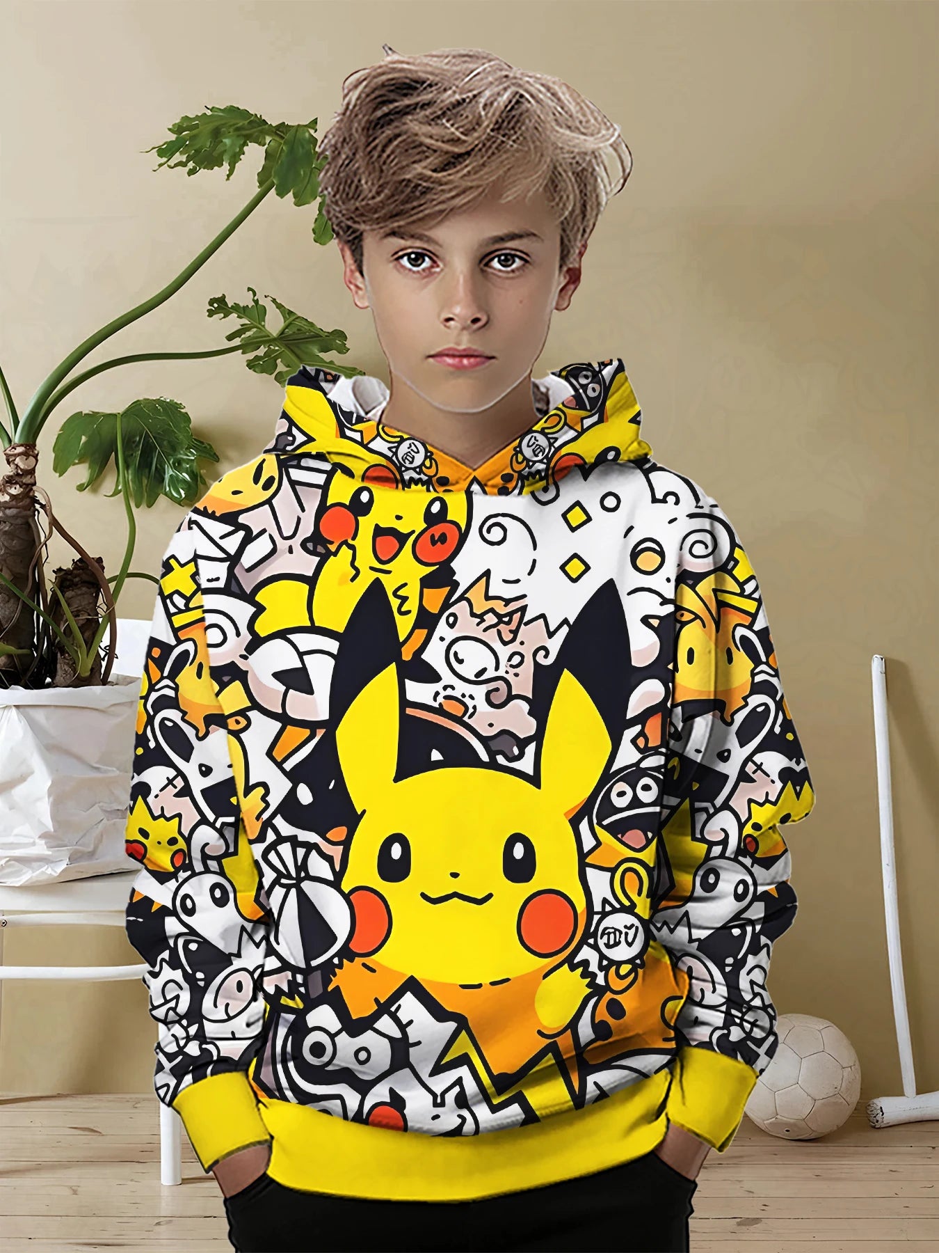 Sweat-shirt à capuche imprimé 3D Pikachus mignon Pokemons de dessin animé toutes saisons pour enfants, pull Cool, vêtements unisexes pour garçons et filles