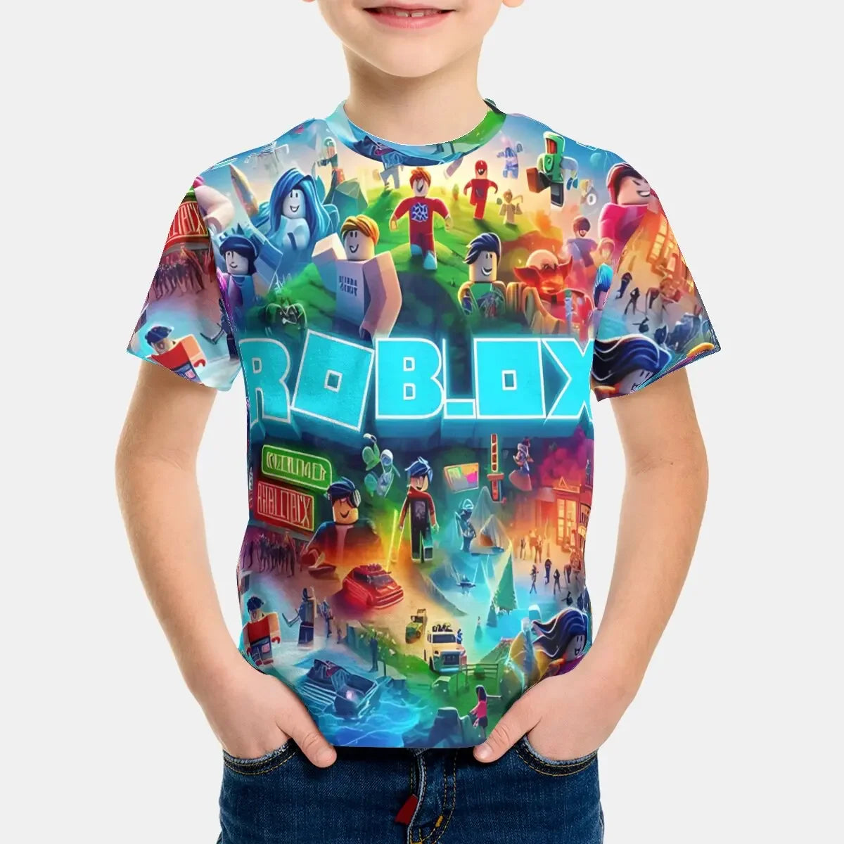 vêtements 5 à 14 ans hommes vêtements de plein air pour r-robloxes enfants garçon fille enfant T-Shirt t-shirts