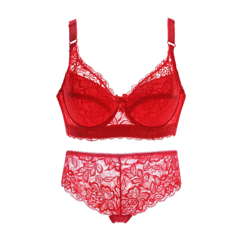 Ensemble de soutiens-gorge Sexy en dentelle, culotte fine, grande taille, soutien-gorge Push Up, haut pour fille, Lingerie intime