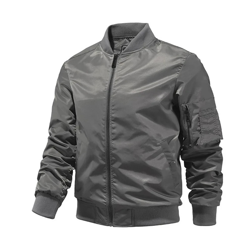 Blouson aviateur de couleur unie pour hommes, veste de Baseball aviateur à la mode, vêtements d'extérieur, printemps-automne, Ropa Hombre, S-5XL