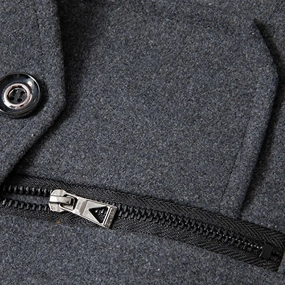 Manteau d'affaires en laine pour hommes, automne/hiver, veste Anti-froid à Double col à la mode, pardessus en laine