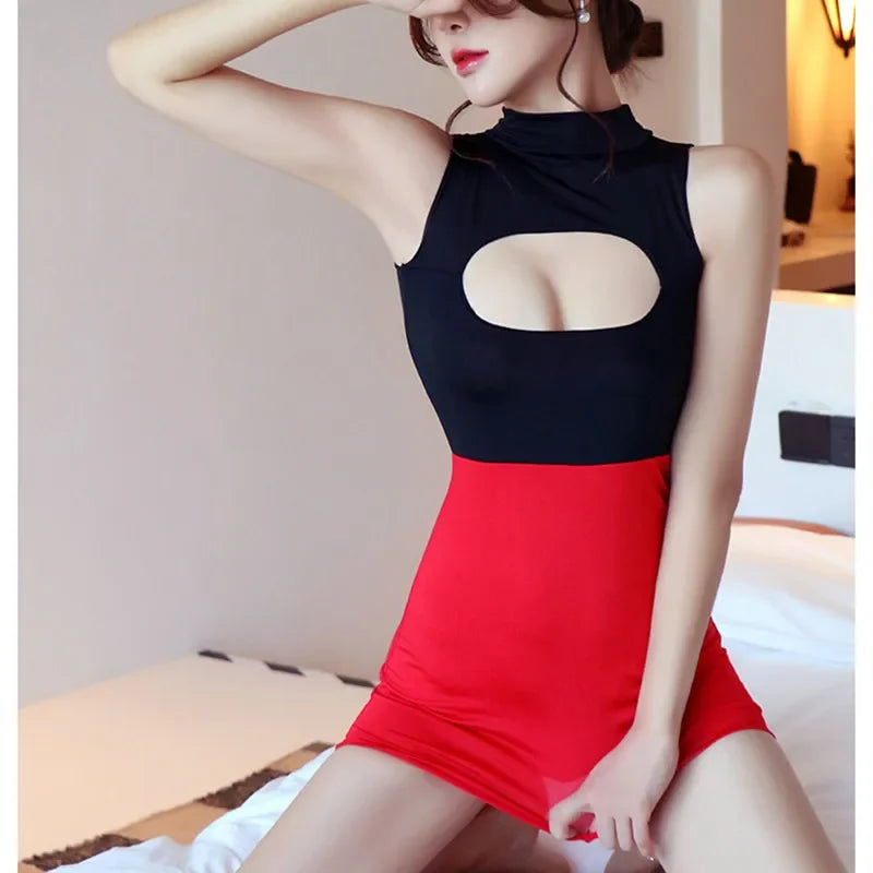 femmes Sexy Lingerie body porno jeu de rôle uniforme de bureau ouvert dos nu