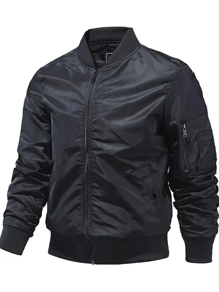 Blouson aviateur de couleur unie pour hommes, veste de Baseball aviateur à la mode, vêtements d'extérieur, printemps-automne, Ropa Hombre, S-5XL