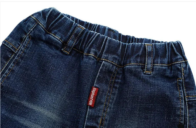 DIIMUU 4-11 ans garçons vêtements Slim droit jean jeunes pantalons enfants bébé enfants Denim vêtements pantalon taille élastique bas