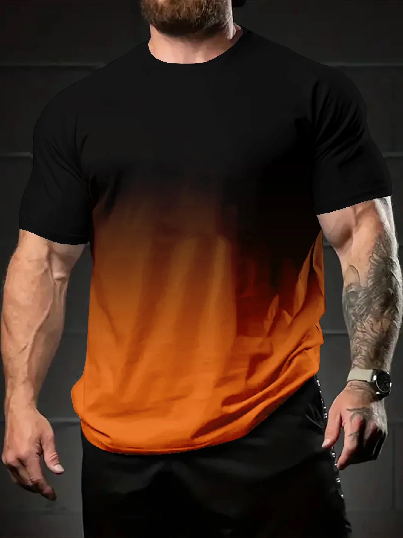 T-shirt à manches courtes pour hommes, nouveau style minimaliste imprimé, chemise créative et décontractée, tendance rétro de rue, col rond, haut ample décontracté