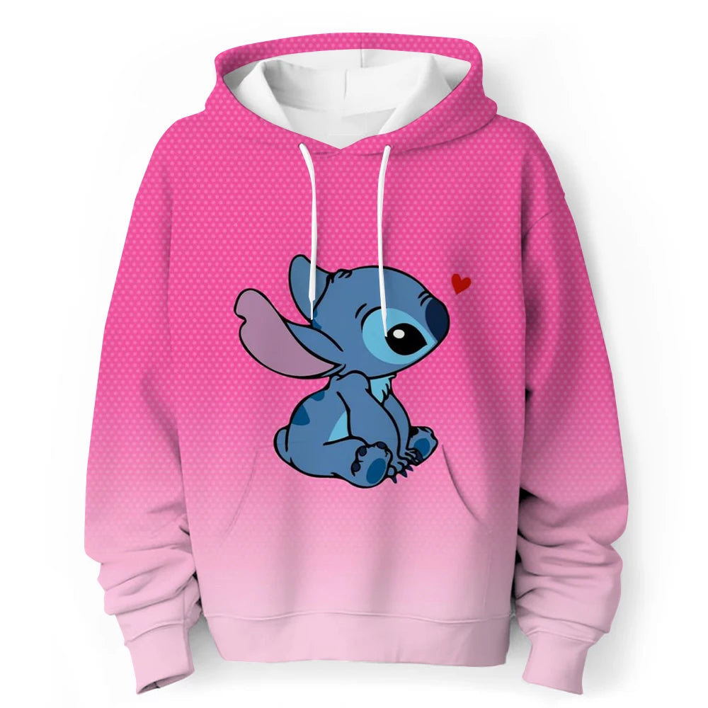 Kawaii Lilo Stitch 4-14 ans enfants Anime sweat garçons filles belle point sweats à capuche garçons vêtements imprimer dessin animé graphique enfants