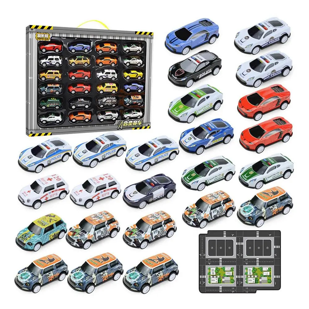 Boîte de calendrier de l'avent 24 jours, 24 pièces, Mini voiture , jouets, calendrier de compte à rebours de noël, cadeaux de noël pour garçons et filles