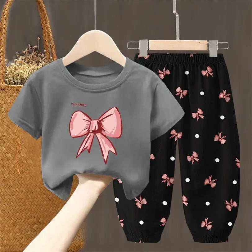 Ensembles d'été vêtements pour enfants filles enfants en bas âge vêtements mignon mode T-shirt haut pantalon 2 pièces bébé fille vêtements