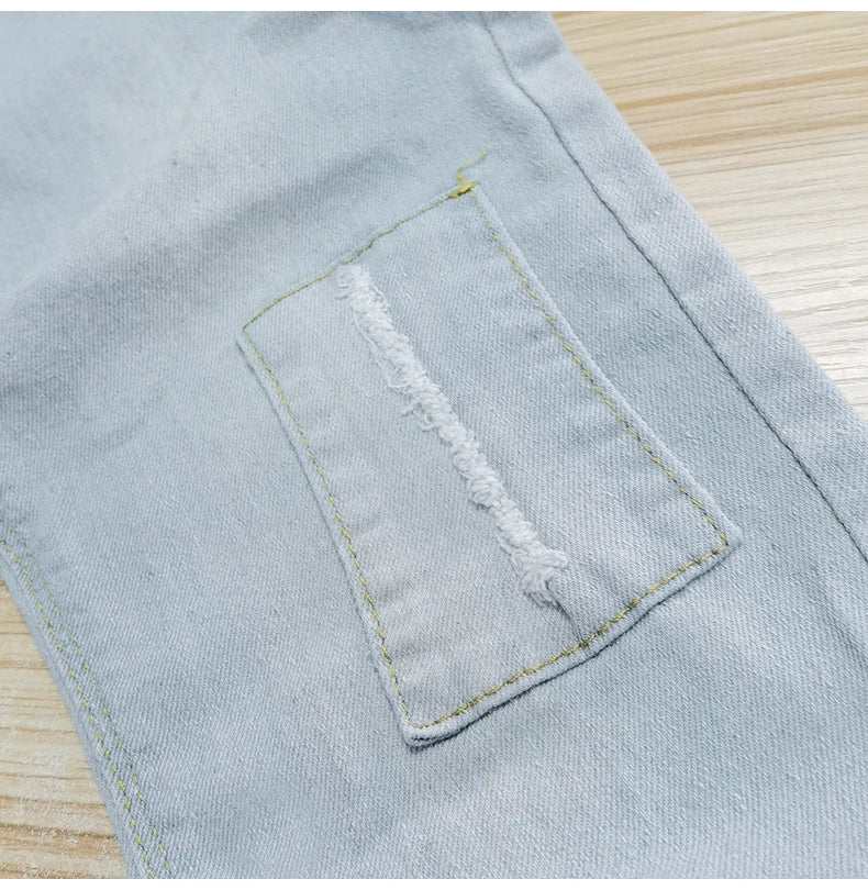 IENENS 4-11Y garçons Slim jean droit été classique couleur claire bas enfants Denim pantalons longs enfants bébé garçon pantalon décontracté