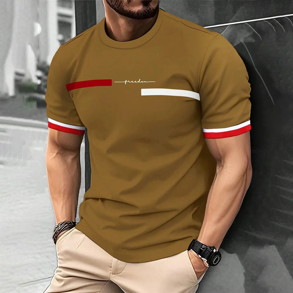 Mode D'été 3D Rayure Lettre Impression homme T-shirt Hip Hop Tendance Harajuku Streetwear Décontracté O-cou Surdimensionné T-shirts Hommes Hauts