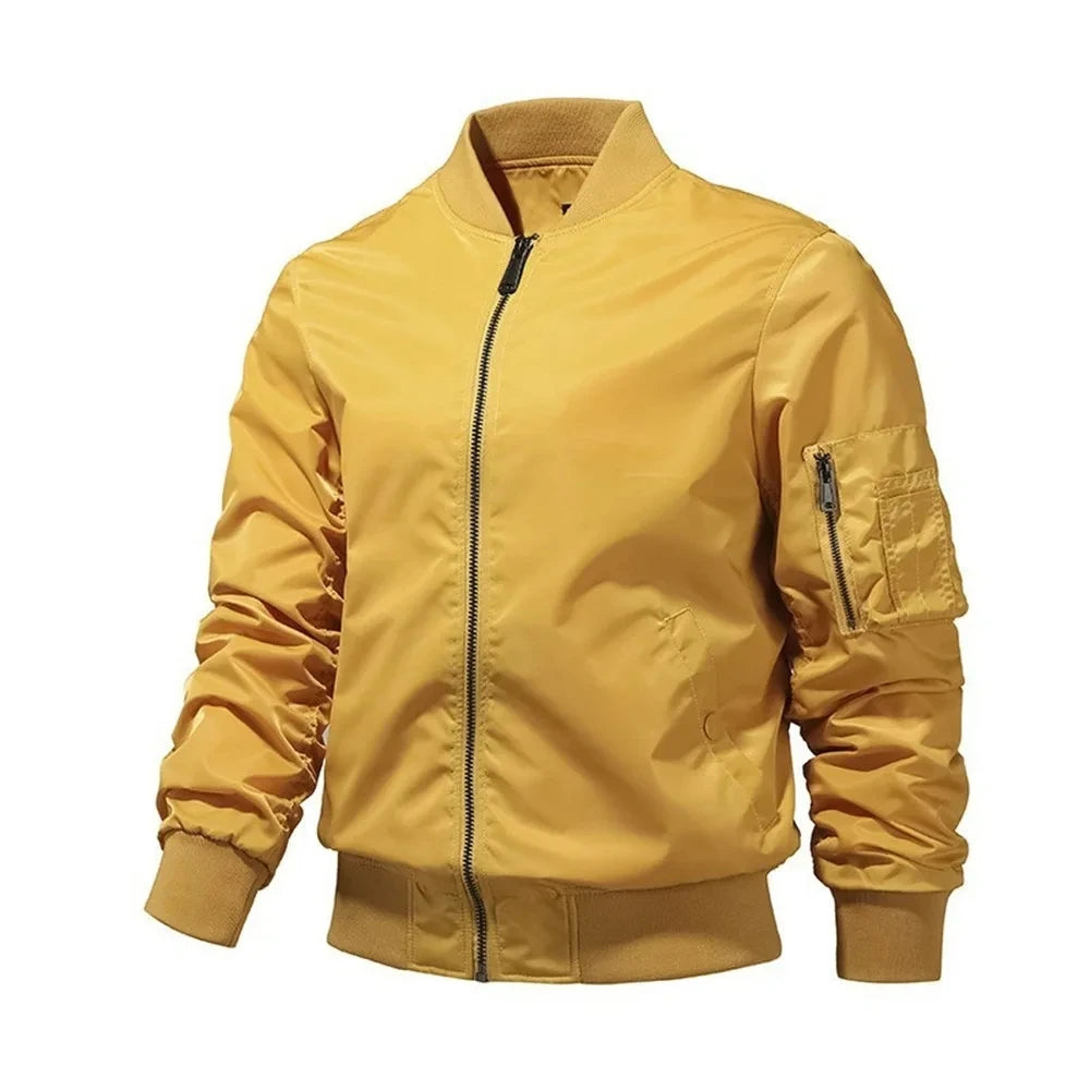 Blouson aviateur de couleur unie pour hommes, veste de Baseball aviateur à la mode, vêtements d'extérieur, printemps-automne, Ropa Hombre, S-5XL