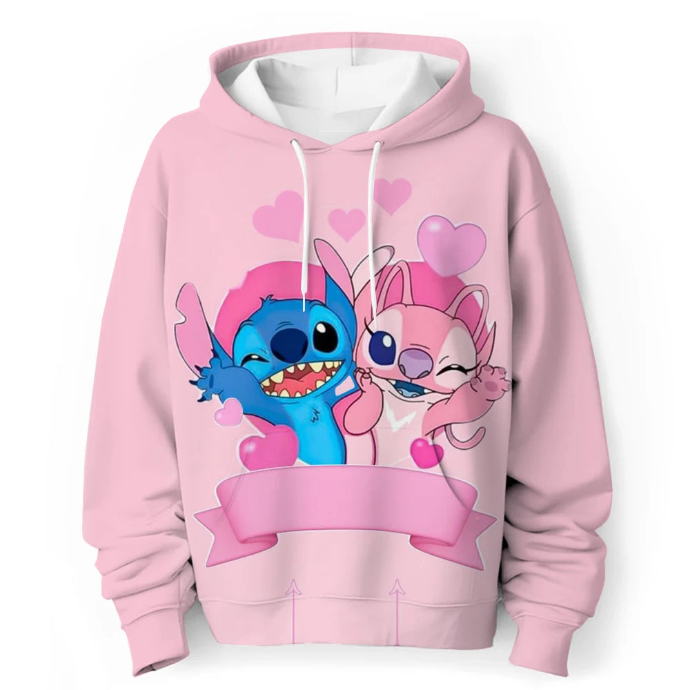 Kawaii Lilo Stitch 4-14 ans enfants Anime sweat garçons filles belle point sweats à capuche garçons vêtements imprimer dessin animé graphique enfants