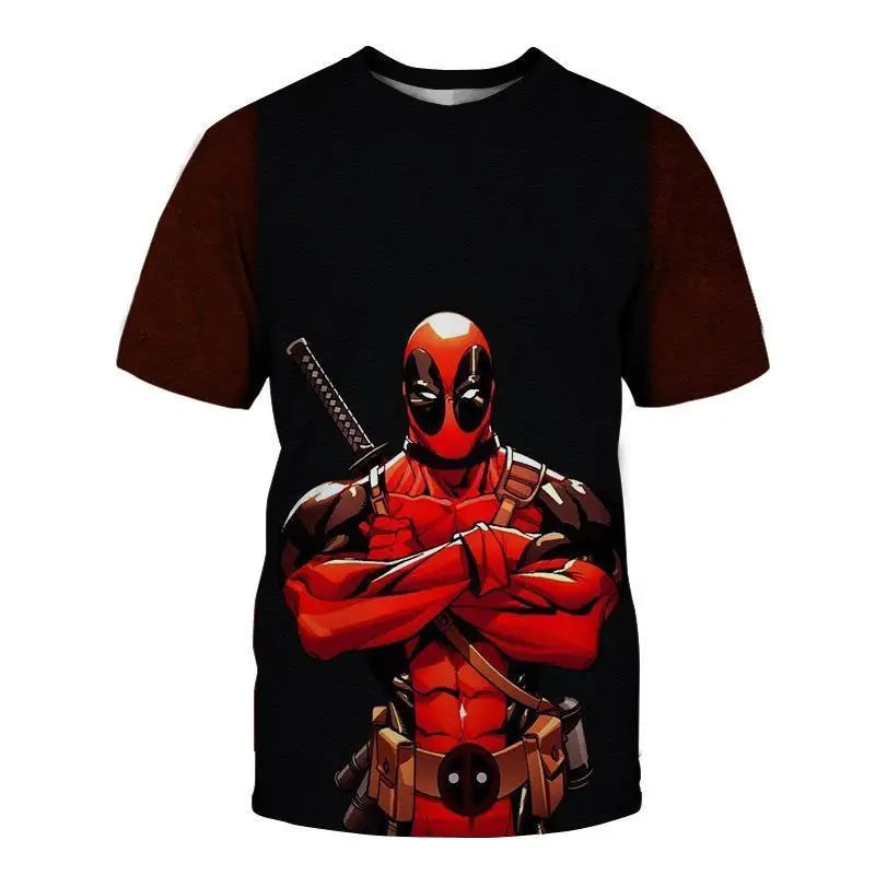 2025 nouveau Garçons Deadpool Anime 3D Imprimé Streetwear Personnalité T-Shirt Enfant/Adulte Décontracté Haut Tendance