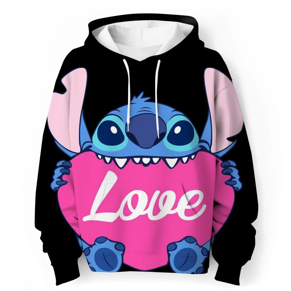 Kawaii Lilo Stitch 4-14 ans enfants Anime sweat garçons filles belle point sweats à capuche garçons vêtements imprimer dessin animé graphique enfants