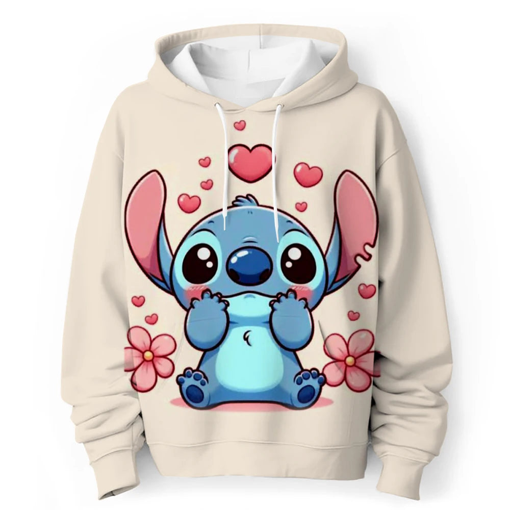 Kawaii Lilo Stitch 4-14 ans enfants Anime sweat garçons filles belle point sweats à capuche garçons vêtements imprimer dessin animé graphique enfants