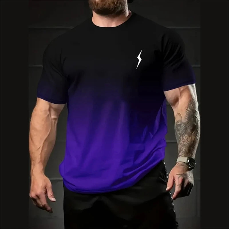 T-shirt à manches courtes pour hommes, nouveau style minimaliste imprimé, chemise créative et décontractée, tendance rétro de rue, col rond, haut ample décontracté