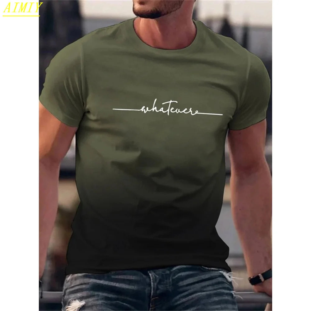 Mode D'été 3D Rayure Lettre Impression homme T-shirt Hip Hop Tendance Harajuku Streetwear Décontracté O-cou Surdimensionné T-shirts Hommes Hauts