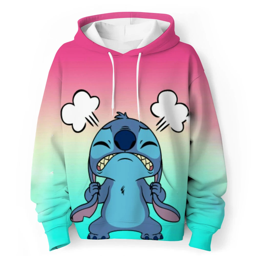 Kawaii Lilo Stitch 4-14 ans enfants Anime sweat garçons filles belle point sweats à capuche garçons vêtements imprimer dessin animé graphique enfants